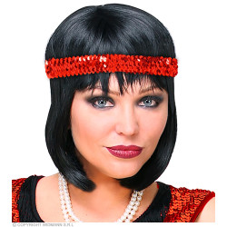 Čelenka Charleston s flitrami, červená